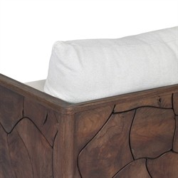 Ridge Rustic Lodge Dark Brown Teak Outdoor Lounge Arm Chair|