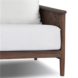 Ridge Rustic Lodge Dark Brown Teak Outdoor Lounge Arm Chair|