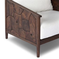 Ridge Rustic Lodge Dark Brown Teak Outdoor Lounge Arm Chair|