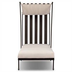 Gretchen French Country Bombay Flax Adjustable Outdoor Chaise Lounge|