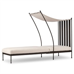 Gretchen French Country Bombay Flax Adjustable Outdoor Chaise Lounge|