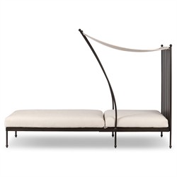 Gretchen French Country Bombay Flax Adjustable Outdoor Chaise Lounge|