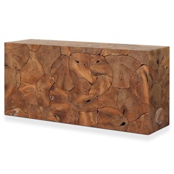 Thorn Coastal Beach Brown Teak Rectangular Outdoor Console Table|