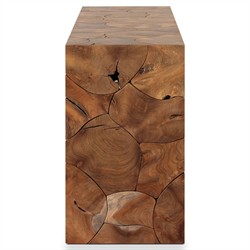 Thorn Coastal Beach Brown Teak Rectangular Outdoor Console Table|