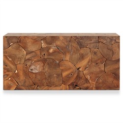 Thorn Coastal Beach Brown Teak Rectangular Outdoor Console Table|