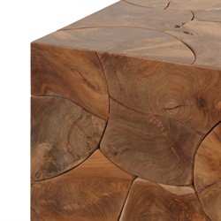 Thorn Coastal Beach Brown Teak Rectangular Outdoor Console Table|