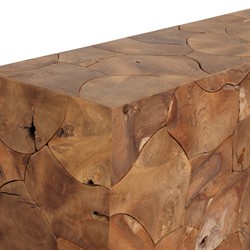 Thorn Coastal Beach Brown Teak Rectangular Outdoor Console Table|