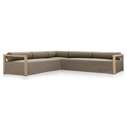 Laskin Modern Classic Brown Teak Corner Outdoor Sectional - 124"|