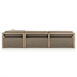 Laskin Modern Classic Brown Teak Corner Outdoor Sectional - 124"|