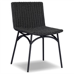 Worley Modern Classic Vintage Coal Woven Outdoor Dining Chair|