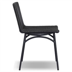 Worley Modern Classic Vintage Coal Woven Outdoor Dining Chair|