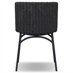 Worley Modern Classic Vintage Coal Woven Outdoor Dining Chair|