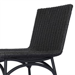 Worley Modern Classic Vintage Coal Woven Outdoor Dining Chair|