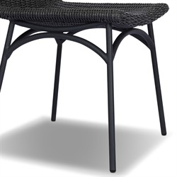 Worley Modern Classic Vintage Coal Woven Outdoor Dining Chair|