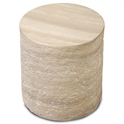 Ettis Veined Ivory Outdoor End Table|