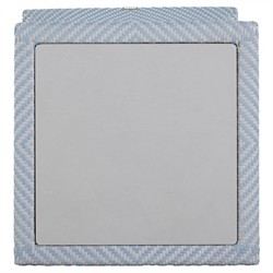 Bari Coastal Beach Blue Wicker Chevron Square Outdoor End Table|
