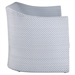 Bari Coastal Beach Blue Wicker Chevron Outdoor Sofa - 84"|