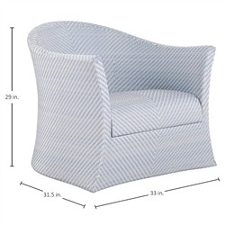 Bari Coastal Beach Blue Wicker Chevron Outdoor Swivel Lounge Chair|