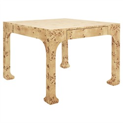 Worlds Away Kerry Modern Classic Brown Burl Game Table|
