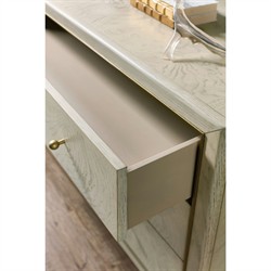 Marivelle Modern Classic Beige Ash Burl Wood Chest|