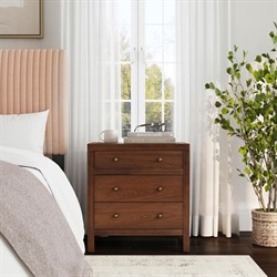 Shay Modern Classic Dark Brown Acacia Wood Nightstand|