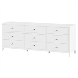Shay Modern Classic White Acacia Wood Dresser|