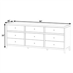 Shay Modern Classic White Acacia Wood Dresser|