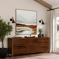 Shay Modern Classic Dark Brown Acacia Wood Dresser|