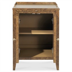 Alaine Modern Classic Brown Faux Tortoise Shell Woven Cane Nightstand|