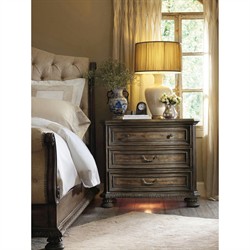 Riley French Country Distressed Brown Wood Bachelor Chest Dresser|