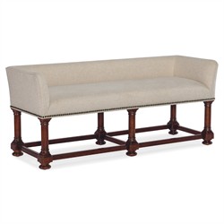 Harry Updated Traditional Beige Performance Cherry Wood Bench|