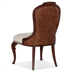 Harry Updated Traditional Beige Upholstered Cherry Wood Dining Chair|