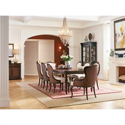 Harry Updated Traditional Beige Upholstered Cherry Wood Dining Chair|