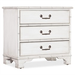 Sharise Coastal Beach White Wood Nightstand|