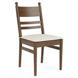 Callum Updated Traditional Cream Performance Brown Wood Chair|