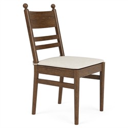 Callum Updated Traditional Cream Performance Brown Wood Chair|