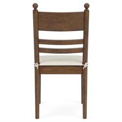 Callum Updated Traditional Cream Performance Brown Wood Chair|