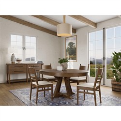 Callum Updated Traditional Cream Performance Brown Wood Chair|