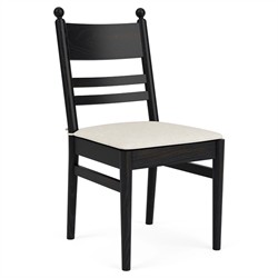 Callum Updated Traditional Cream Performance Black Wood Chair|