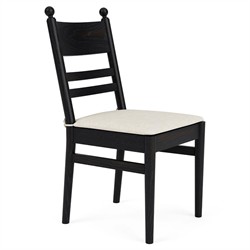 Callum Updated Traditional Cream Performance Black Wood Chair|