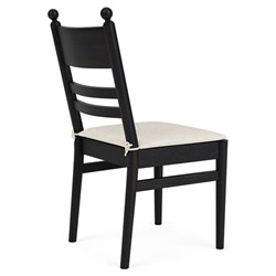 Callum Updated Traditional Cream Performance Black Wood Chair|