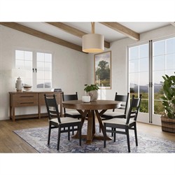 Callum Updated Traditional Cream Performance Black Wood Chair|