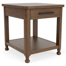 Callum Updated Traditional Brown Wood Square Side Table|