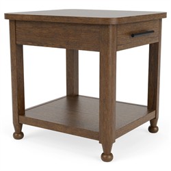 Callum Updated Traditional Brown Wood Square Side Table|