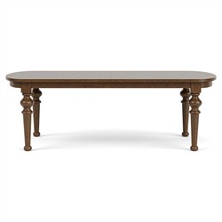 Callum Updated Traditional Brown Wood Oval Extendable Dining Table - 90-108"|