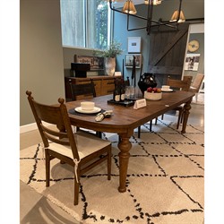 Callum Updated Traditional Brown Wood Oval Extendable Dining Table - 90-108"|