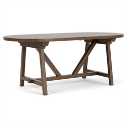 Callum Updated Traditional Brown Wood Oval Trestle Dining Table - 76"|