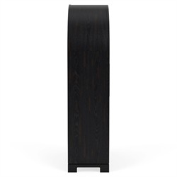 Callum Updated Traditional Black Wood Arched Display Cabinet|