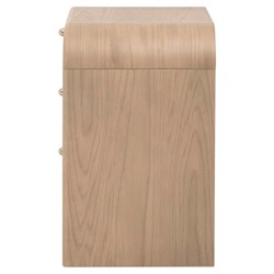 Delphira Coastal Beach Natural Oak Woven Cane Nightstand|