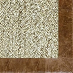 Fibreworks Arlo Coastal Nutmeg Leather Border White Bethel Braided